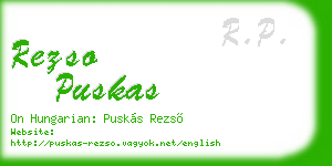 rezso puskas business card